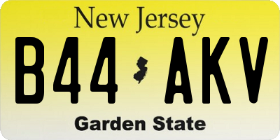NJ license plate B44AKV