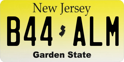 NJ license plate B44ALM