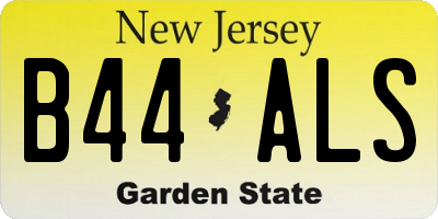 NJ license plate B44ALS