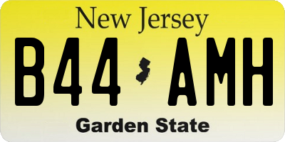 NJ license plate B44AMH
