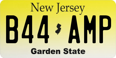NJ license plate B44AMP