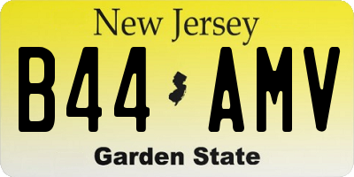 NJ license plate B44AMV