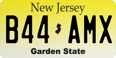 NJ license plate B44AMX