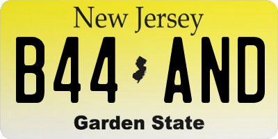 NJ license plate B44AND