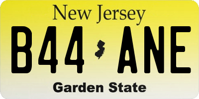 NJ license plate B44ANE