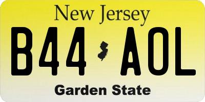 NJ license plate B44AOL