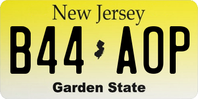 NJ license plate B44AOP