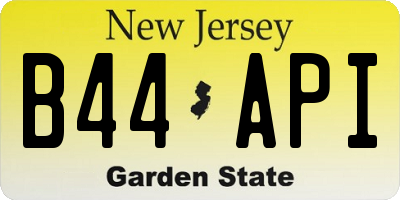 NJ license plate B44API