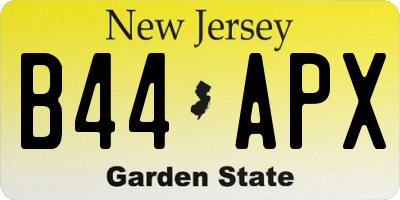 NJ license plate B44APX