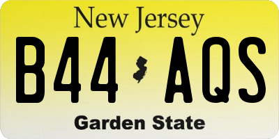 NJ license plate B44AQS