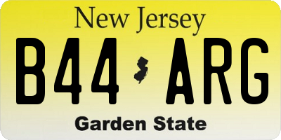 NJ license plate B44ARG
