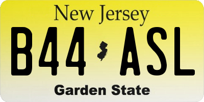 NJ license plate B44ASL