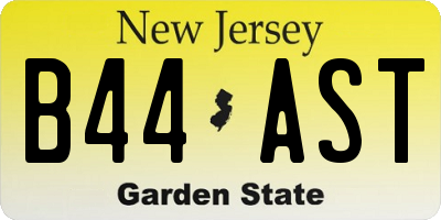 NJ license plate B44AST