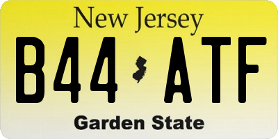NJ license plate B44ATF