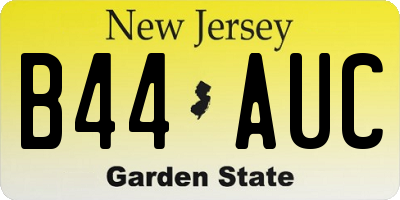 NJ license plate B44AUC