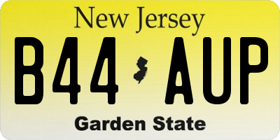 NJ license plate B44AUP