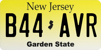 NJ license plate B44AVR