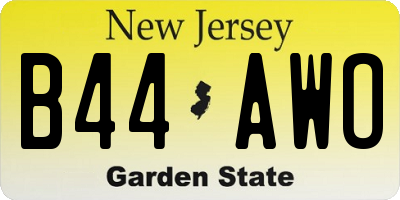NJ license plate B44AWO