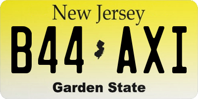 NJ license plate B44AXI