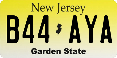 NJ license plate B44AYA
