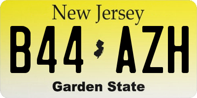 NJ license plate B44AZH