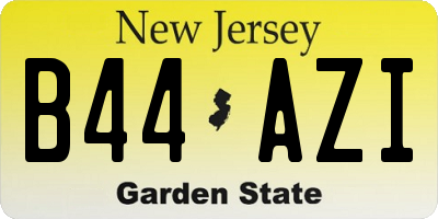 NJ license plate B44AZI