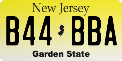 NJ license plate B44BBA