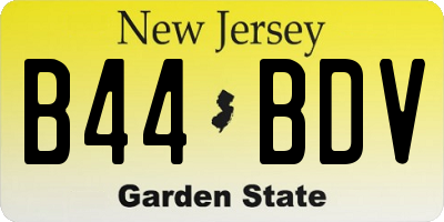 NJ license plate B44BDV