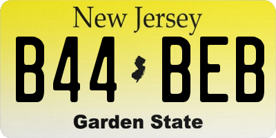 NJ license plate B44BEB