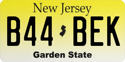 NJ license plate B44BEK