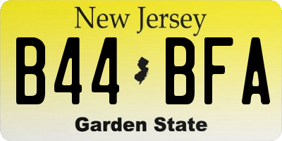 NJ license plate B44BFA