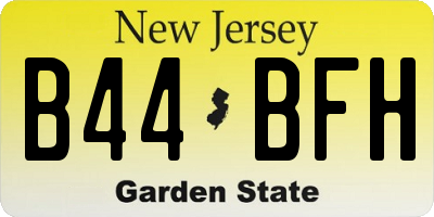 NJ license plate B44BFH