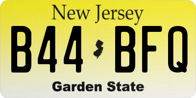 NJ license plate B44BFQ