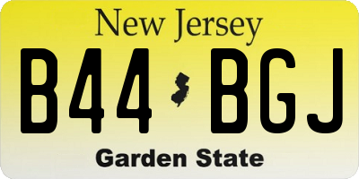 NJ license plate B44BGJ