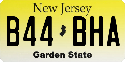 NJ license plate B44BHA