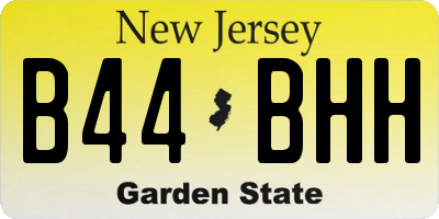 NJ license plate B44BHH