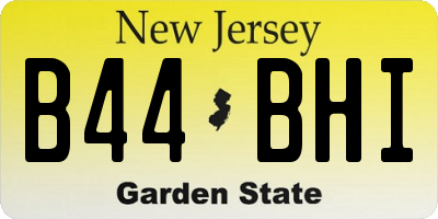 NJ license plate B44BHI