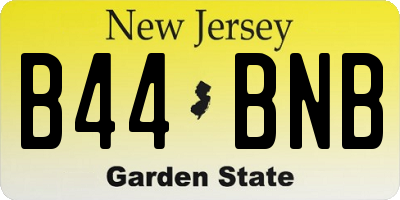 NJ license plate B44BNB