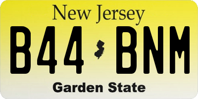 NJ license plate B44BNM
