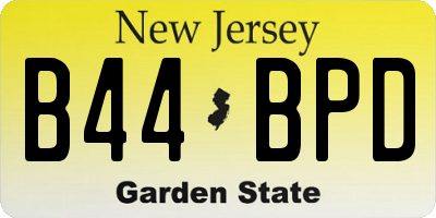NJ license plate B44BPD