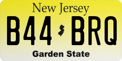 NJ license plate B44BRQ