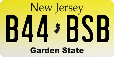 NJ license plate B44BSB