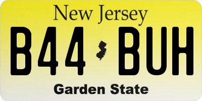 NJ license plate B44BUH