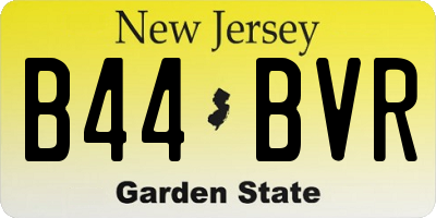 NJ license plate B44BVR