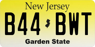 NJ license plate B44BWT