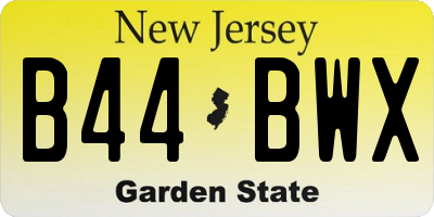 NJ license plate B44BWX