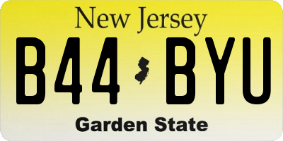 NJ license plate B44BYU