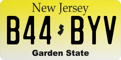 NJ license plate B44BYV