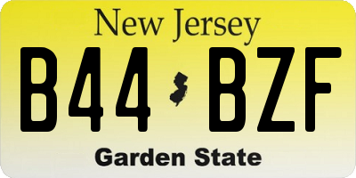 NJ license plate B44BZF