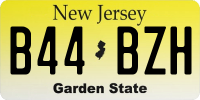 NJ license plate B44BZH